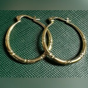 Nwt 14k Gold Vermeil etched twisted design 30mm new